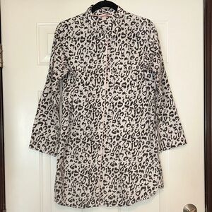 Victoria’s Secret Leopard Print Button-Up Women's M Nightshirt Tunic Top